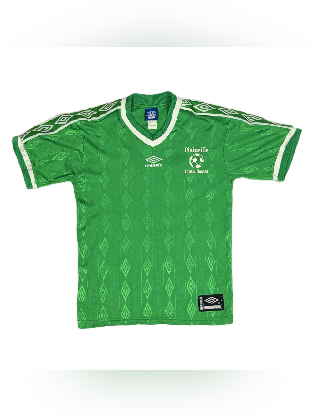 Vtg 90s Umbro USA Made bright green soccer football‎ jersey #20 adult small